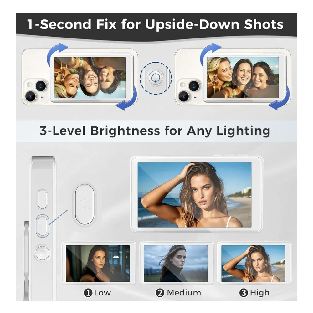 Wireless Selfie Monitor Screen for iPhone & Android，1800mAh with Bluetooth